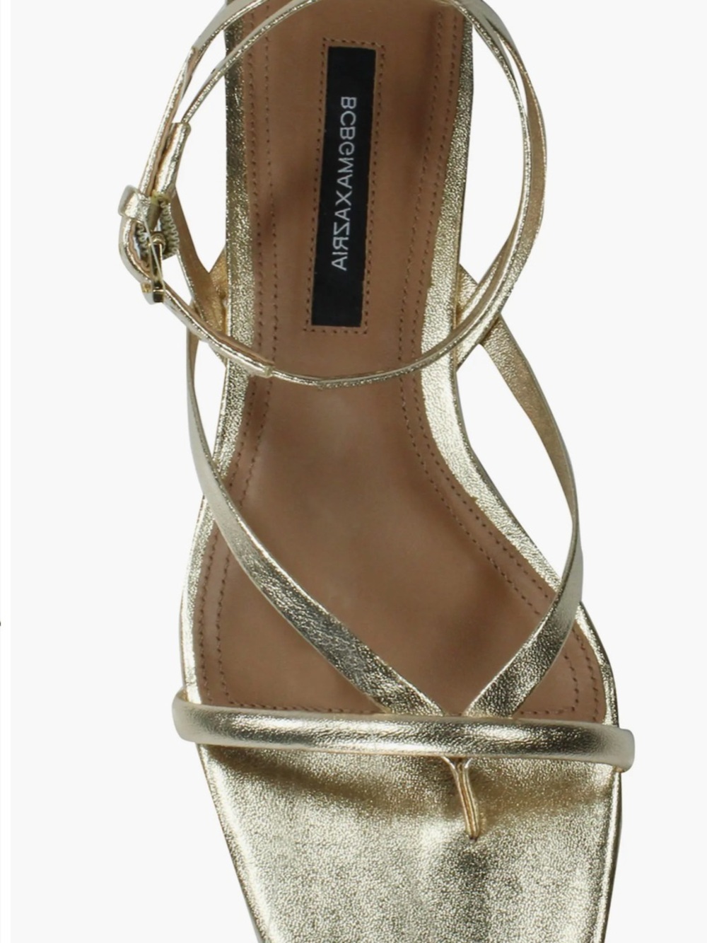 BCBGMaxAzria Metallic Gold Strappy Thong Sandal